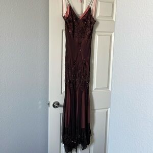 Spaghetti Strap Beaded Dress